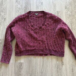 Crop Top Sweater Winsor Wine Red Burgundy Maroon Target Wild Fable Medium